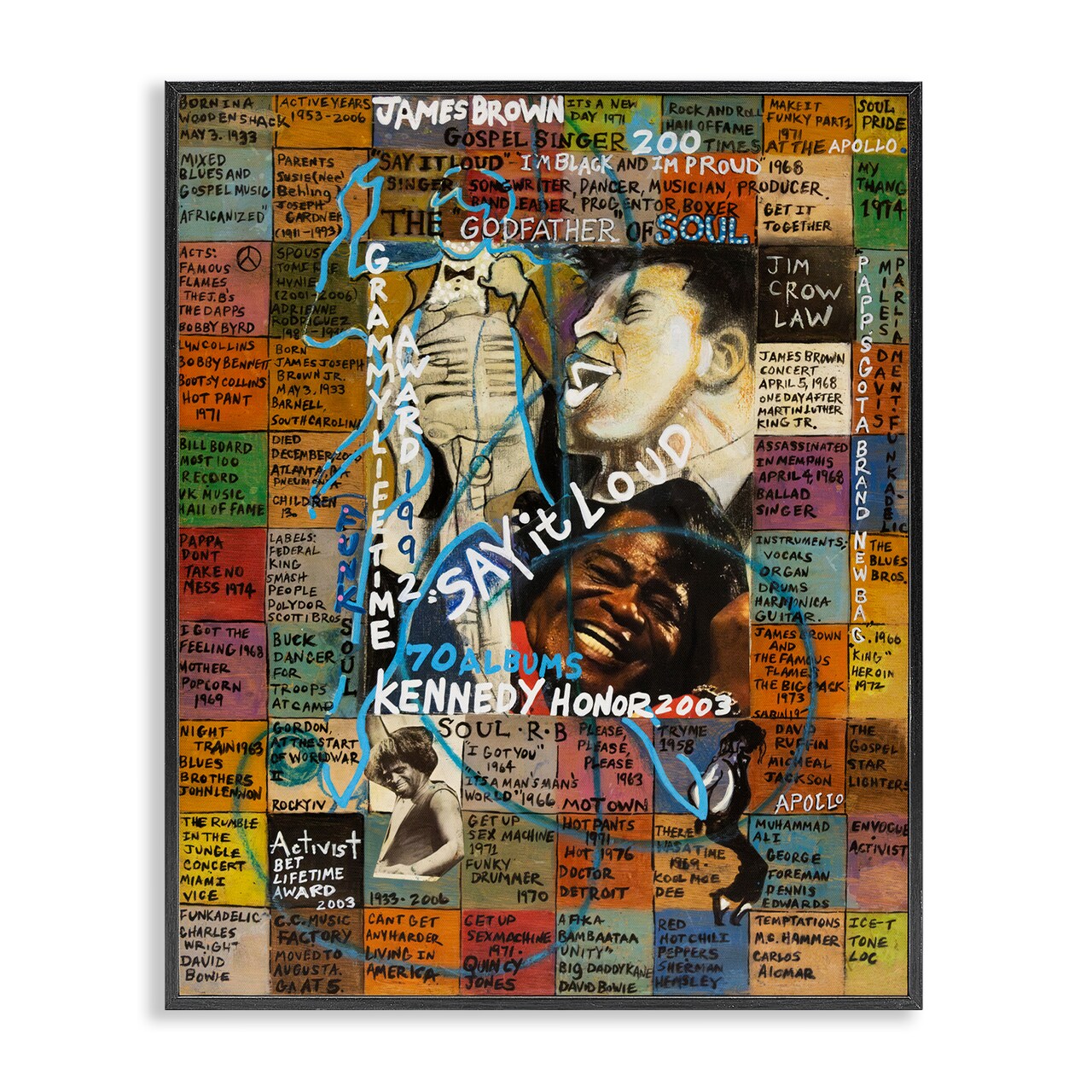 Stupell Industries James Brown Collage Framed Giclee Wall Art Design by Sabin